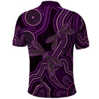 Purple Indigenous Dragonfly Australia Polo Shirt Aboriginal Art - Aussie Hoodie