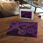 Purple Indigenous Dragonfly Australia Puzzle Aboriginal Art - Aussie Hoodie