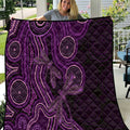 Purple Indigenous Dragonfly Australia Quilt Aboriginal Art - Aussie Hoodie