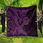 Purple Indigenous Dragonfly Australia Quilt Aboriginal Art - Aussie Hoodie