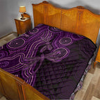Purple Indigenous Dragonfly Australia Quilt Aboriginal Art - Aussie Hoodie