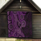 Purple Indigenous Dragonfly Australia Quilt Aboriginal Art - Aussie Hoodie