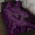 Purple Indigenous Dragonfly Australia Quilt Bed Set Aboriginal Art - Aussie Hoodie
