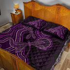 Purple Indigenous Dragonfly Australia Quilt Bed Set Aboriginal Art - Aussie Hoodie