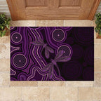 Purple Indigenous Dragonfly Australia Rubber Doormat Aboriginal Art - Aussie Hoodie