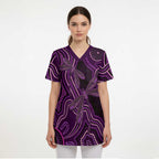 Purple Indigenous Dragonfly Australia Scrub Top Aboriginal Art - Aussie Hoodie