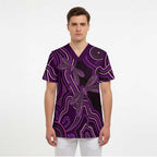 Purple Indigenous Dragonfly Australia Scrub Top Aboriginal Art - Aussie Hoodie