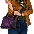 Purple Indigenous Dragonfly Australia Shoulder Handbag Aboriginal Art - Aussie Hoodie