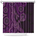 Purple Indigenous Dragonfly Australia Shower Curtain Aboriginal Art - Aussie Hoodie
