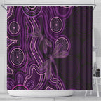 Purple Indigenous Dragonfly Australia Shower Curtain Aboriginal Art - Aussie Hoodie