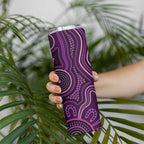 Purple Indigenous Dragonfly Australia Skinny Tumbler Aboriginal Art - Aussie Hoodie