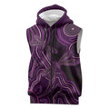 Purple Indigenous Dragonfly Australia Sleeveless Zip Hoodie Aboriginal Art LT14