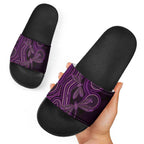 Purple Indigenous Dragonfly Australia Slide Sandals Aboriginal Art - Aussie Hoodie