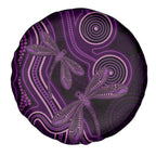 Purple Indigenous Dragonfly Australia Spare Tire Cover Aboriginal Art - Aussie Hoodie