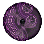 Purple Indigenous Dragonfly Australia Spare Tire Cover Aboriginal Art - Aussie Hoodie