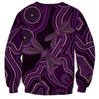 Purple Indigenous Dragonfly Australia Sweatshirt Aboriginal Art - Aussie Hoodie