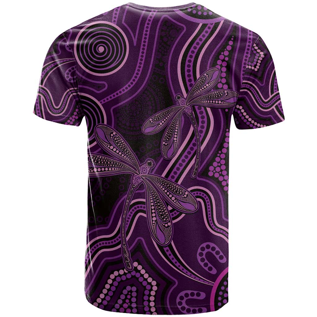 Purple Indigenous Dragonfly Australia T Shirt Aboriginal Art - Aussie Hoodie