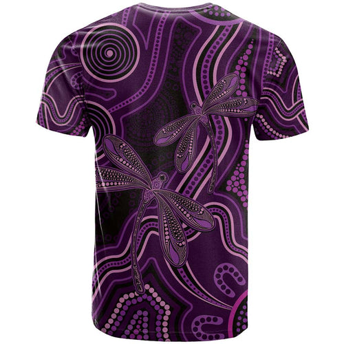 Purple Indigenous Dragonfly Australia T Shirt Aboriginal Art - Aussie Hoodie