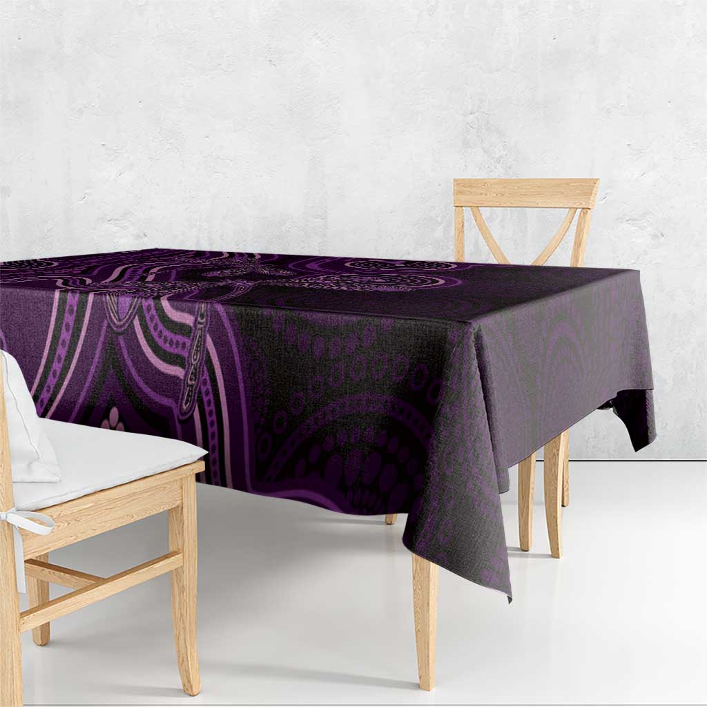 Purple Indigenous Dragonfly Australia Tablecloth Aboriginal Art - Aussie Hoodie