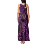 Purple Indigenous Dragonfly Australia Tank Maxi Dress Aboriginal Art - Aussie Hoodie