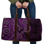 Purple Indigenous Dragonfly Australia Travel Bag Aboriginal Art - Aussie Hoodie