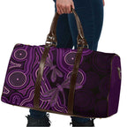 Purple Indigenous Dragonfly Australia Travel Bag Aboriginal Art - Aussie Hoodie