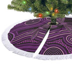Purple Indigenous Dragonfly Australia Tree Skirt Aboriginal Art - Aussie Hoodie