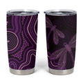 Purple Indigenous Dragonfly Australia Tumbler Cup Aboriginal Art - Aussie Hoodie