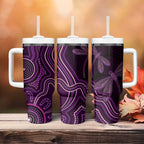 Purple Indigenous Dragonfly Australia Tumbler With Handle Aboriginal Art - Aussie Hoodie