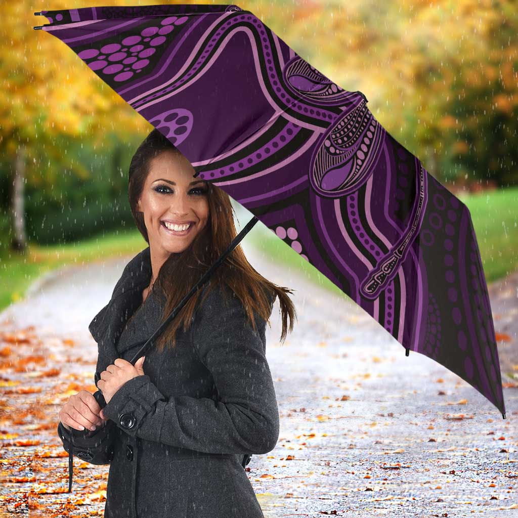 Purple Indigenous Dragonfly Australia Umbrella Aboriginal Art - Aussie Hoodie