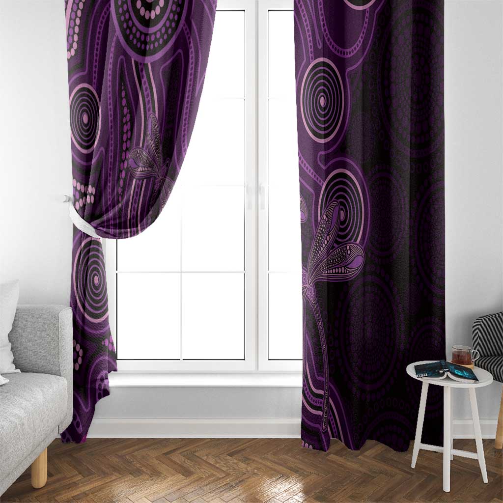 Purple Indigenous Dragonfly Australia Window Curtain Aboriginal Art - Aussie Hoodie