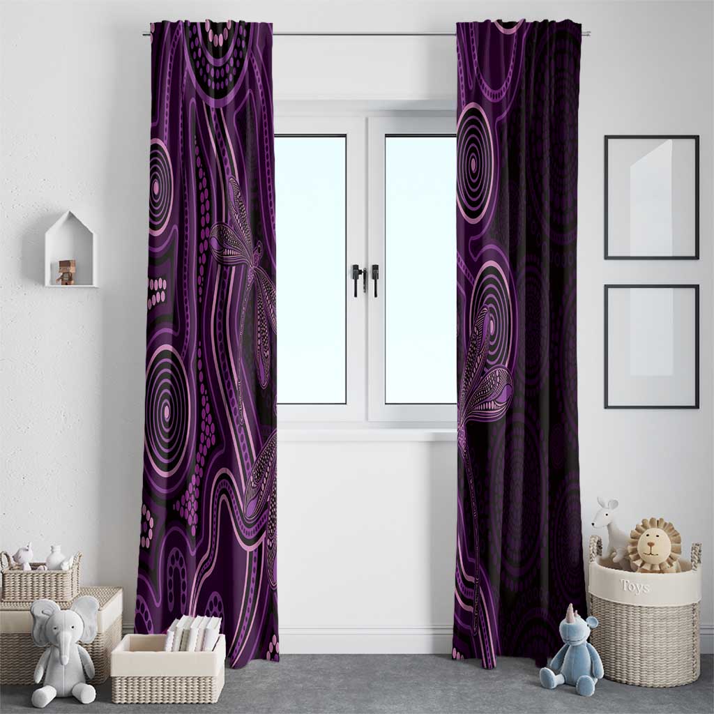 Purple Indigenous Dragonfly Australia Window Curtain Aboriginal Art - Aussie Hoodie