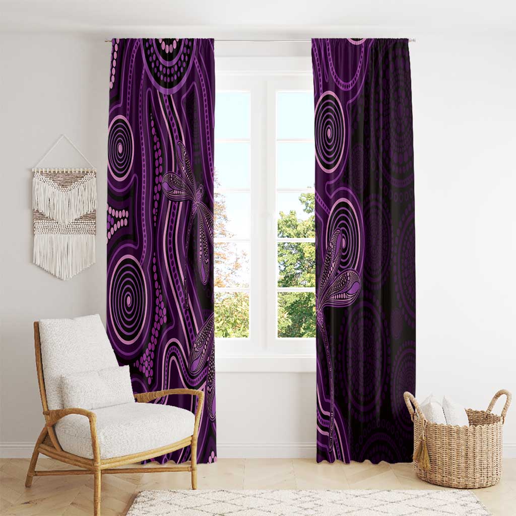 Purple Indigenous Dragonfly Australia Window Curtain Aboriginal Art - Aussie Hoodie