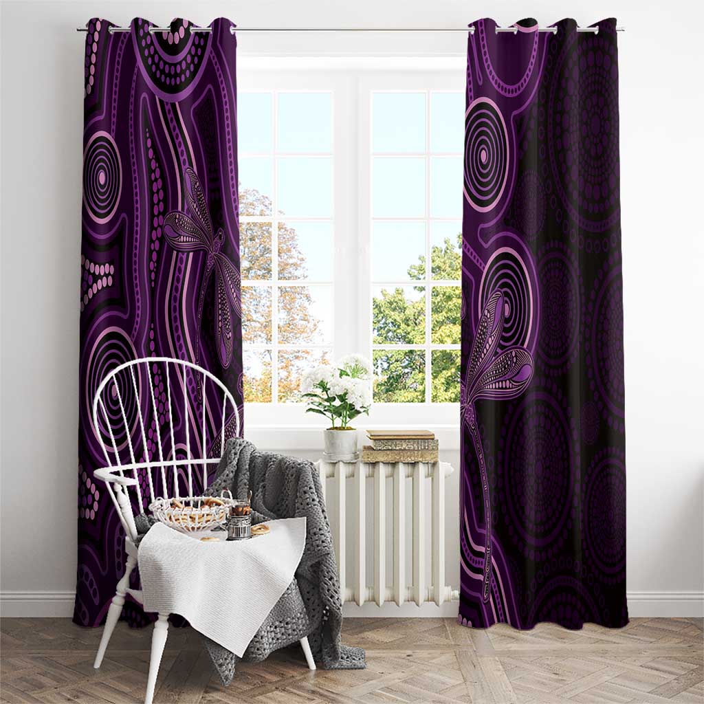 Purple Indigenous Dragonfly Australia Window Curtain Aboriginal Art - Aussie Hoodie
