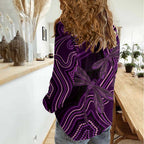 Purple Indigenous Dragonfly Australia Women Casual Shirt Aboriginal Art - Aussie Hoodie