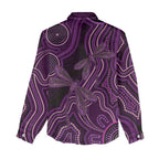 Purple Indigenous Dragonfly Australia Women Casual Shirt Aboriginal Art - Aussie Hoodie