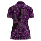 Purple Indigenous Dragonfly Australia Women Polo Shirt Aboriginal Art - Aussie Hoodie