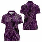 Purple Indigenous Dragonfly Australia Women Polo Shirt Aboriginal Art - Aussie Hoodie