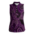 Purple Indigenous Dragonfly Australia Women Sleeveless Polo Shirt Aboriginal Art - Aussie Hoodie