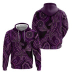 Purple Indigenous Dragonfly Australia Zip Hoodie Aboriginal Art - Aussie Hoodie