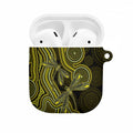 Yellow Indigenous Dragonfly Australia AirPods Case Aboriginal Art - Aussie Hoodie