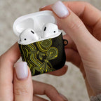Yellow Indigenous Dragonfly Australia AirPods Case Aboriginal Art - Aussie Hoodie