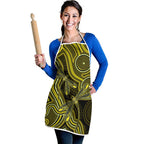 Yellow Indigenous Dragonfly Australia Apron Aboriginal Art - Aussie Hoodie