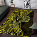 Yellow Indigenous Dragonfly Australia Area Rug Aboriginal Art - Aussie Hoodie