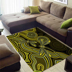 Yellow Indigenous Dragonfly Australia Area Rug Aboriginal Art - Aussie Hoodie