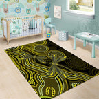 Yellow Indigenous Dragonfly Australia Area Rug Aboriginal Art - Aussie Hoodie