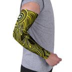 Yellow Indigenous Dragonfly Australia Arm Sleeves Aboriginal Art - Aussie Hoodie