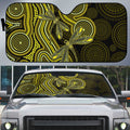 Yellow Indigenous Dragonfly Australia Auto Sun Shade Aboriginal Art - Aussie Hoodie