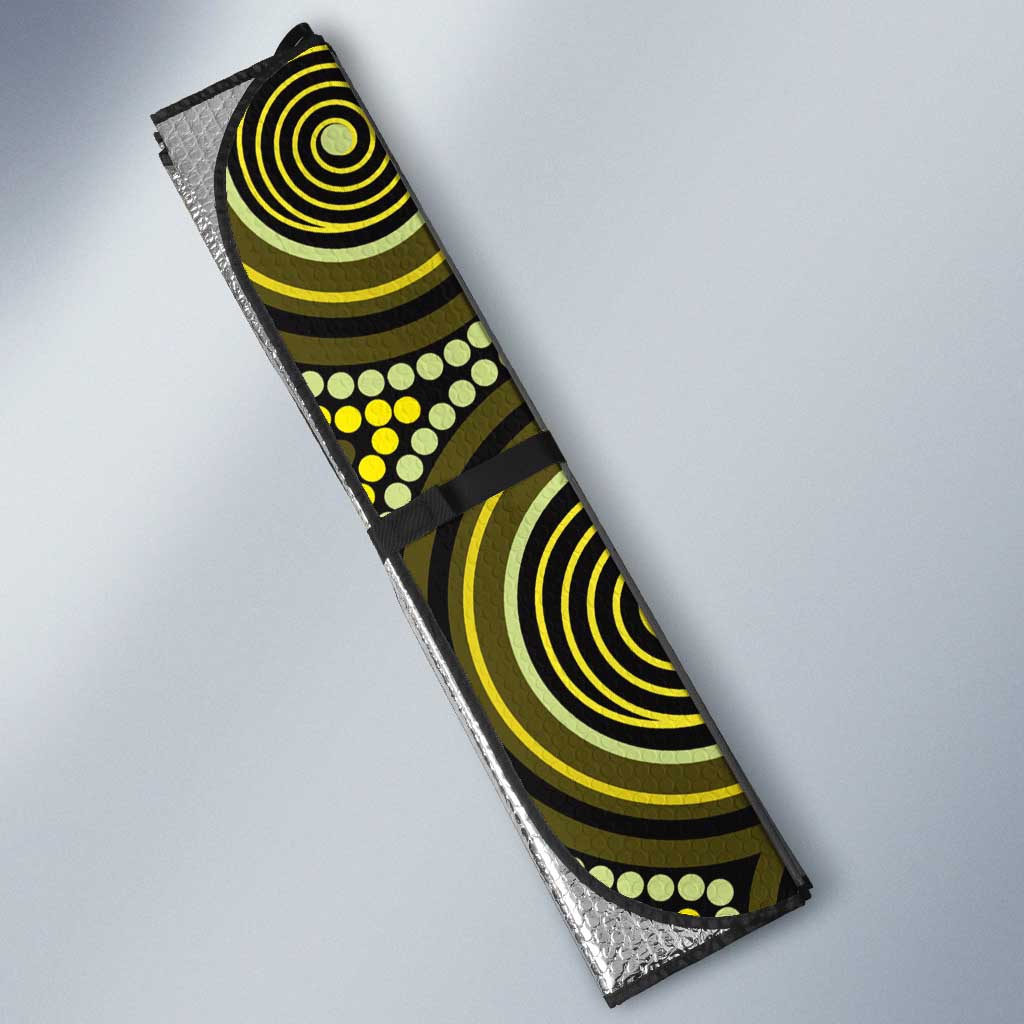 Yellow Indigenous Dragonfly Australia Auto Sun Shade Aboriginal Art - Aussie Hoodie