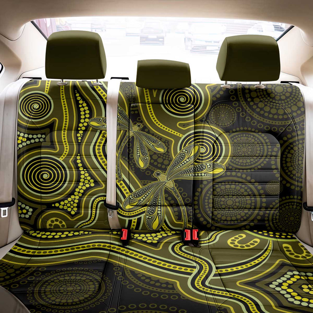 Yellow Indigenous Dragonfly Australia Back Car Seat Cover Aboriginal Art - Aussie Hoodie